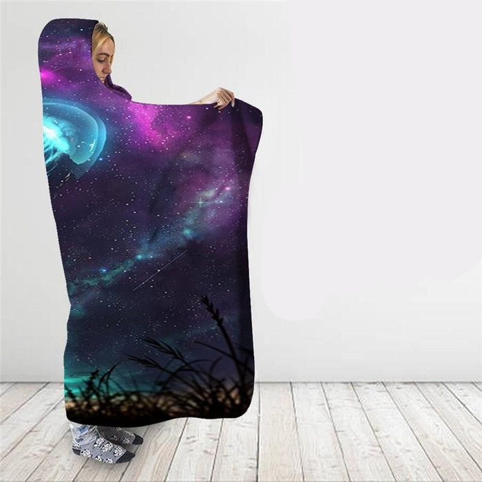 Galaxy Jellyfish Blanket Hoodie