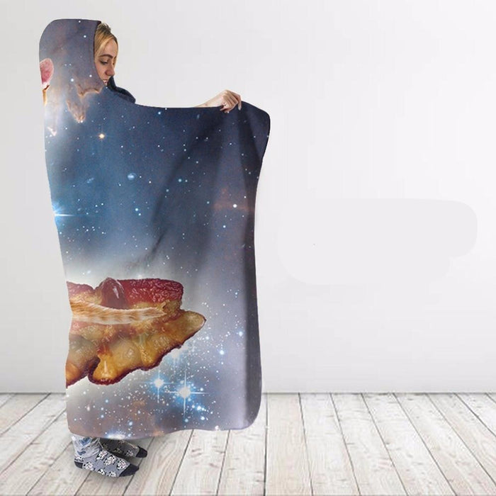 Bacon Cat Galaxy Blanket Hoodie