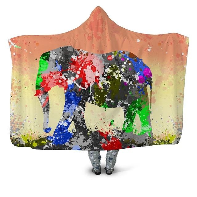Colorful Elephant Blanket Hoodie