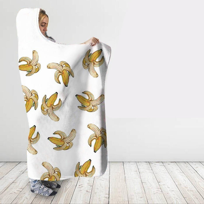 Peeled Banana Print Blanket Hoodie