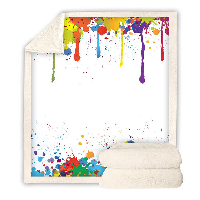 Rainbow Paint Splatter Blanket Quilt