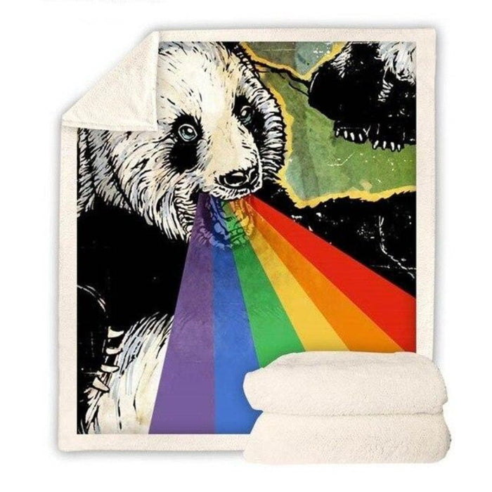 Panda Rainbow Blanket Quilt