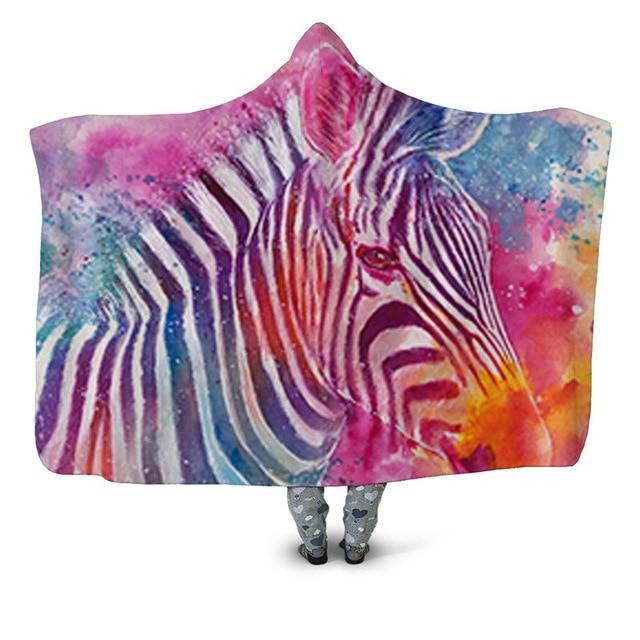 Colorful Zebra Blanket Hoodie