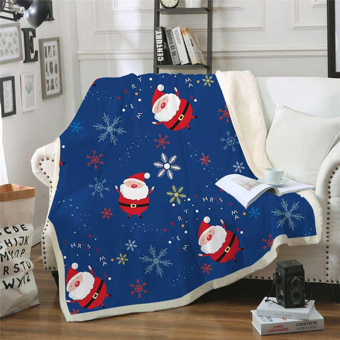 Santa Snowflakes Blanket Quilt