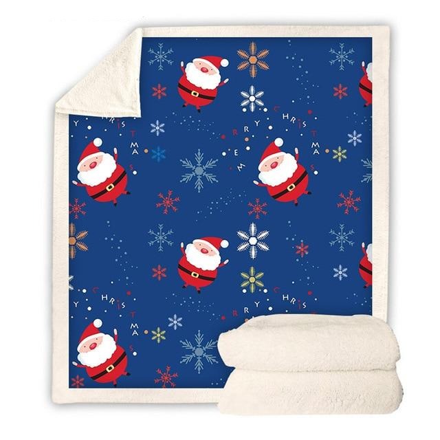 Santa Snowflakes Blanket Quilt