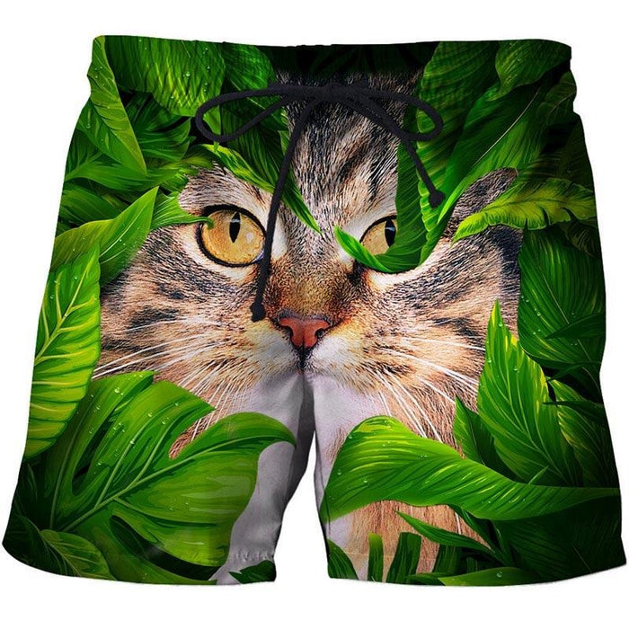 Cat in Leaves Shorts