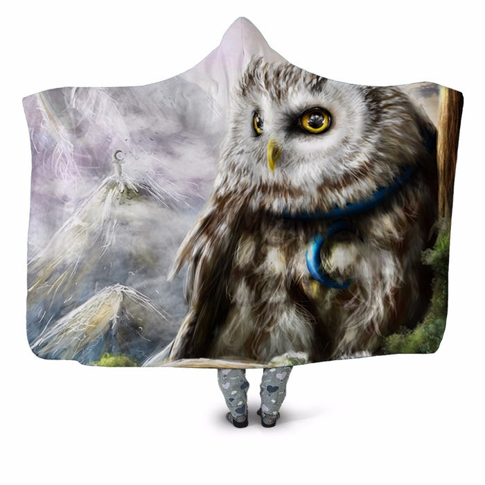 Textured Owl Blanket Hoodie