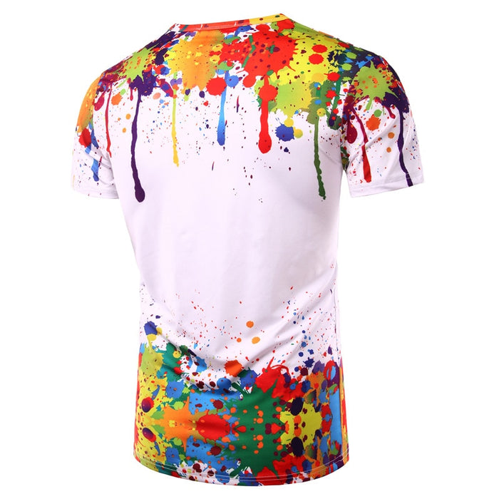 Rainbow Paint Splatter T-Shirt