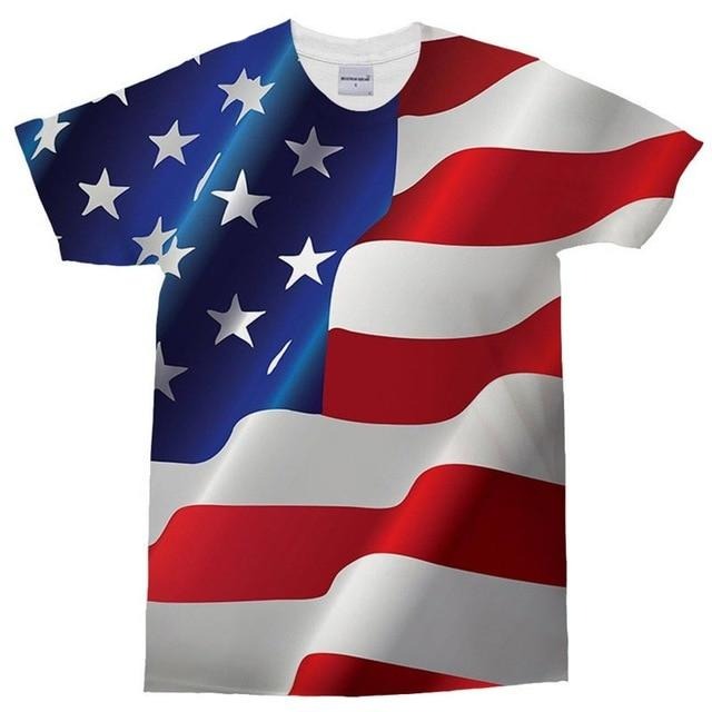 Waving USA Flag T-Shirt