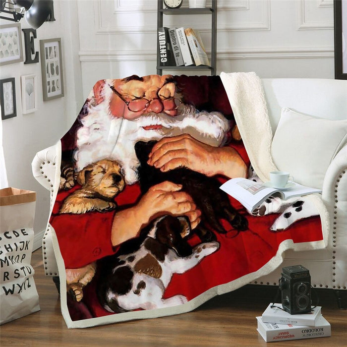 Santa & Pets Blanket Quilt