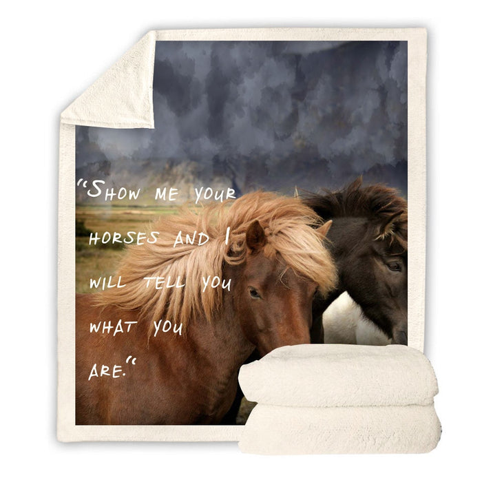 Horse Team Quote Blanket Quilt