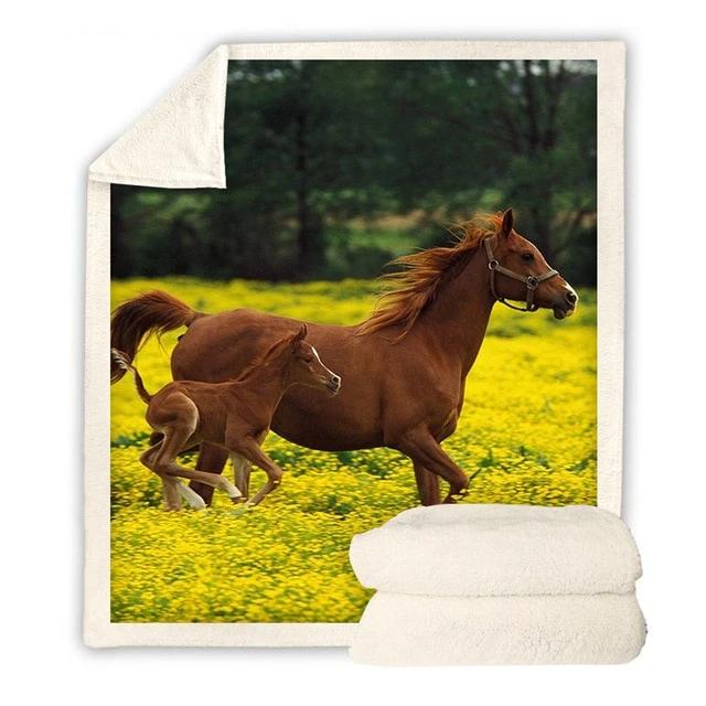 Brown Horse & Baby Blanket Quilt