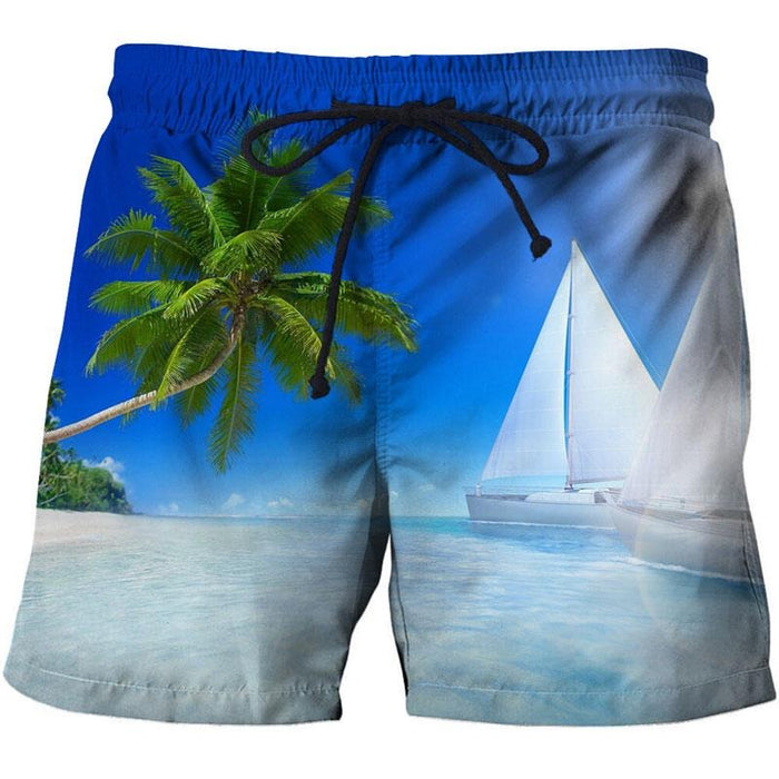 Palm Trees & Sail Boats Shorts