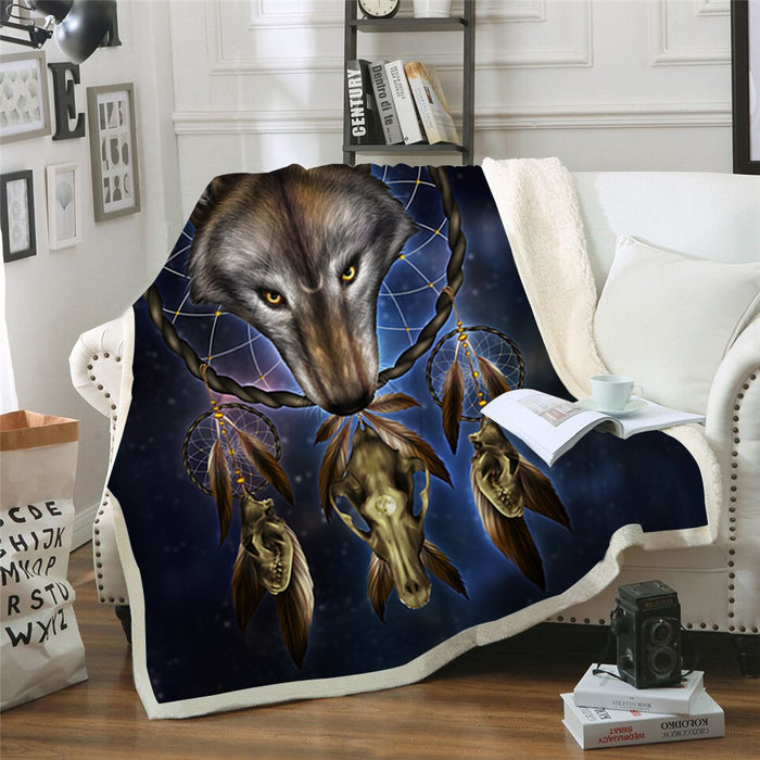 Wolf Dreamcatcher Blanket Quilt