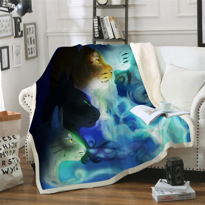 Misty Cat Transformation Blanket Quilt