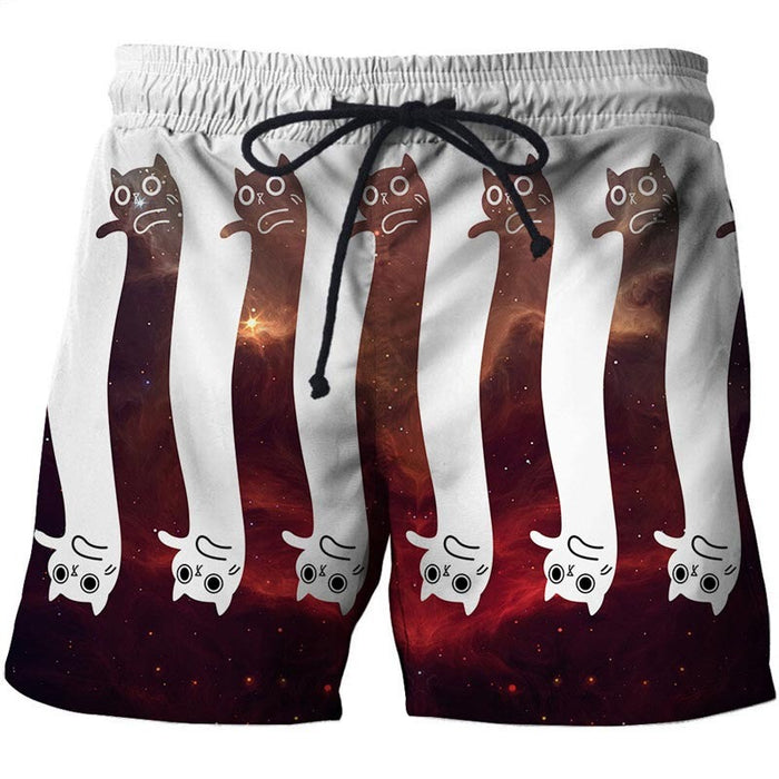 Red Galaxy Cat Shorts