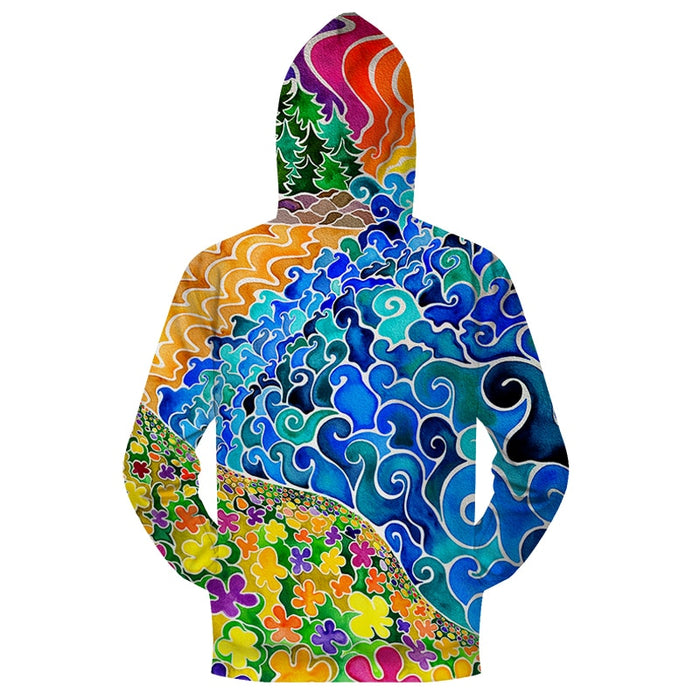 Colorful Surf Zip-up Hoodie