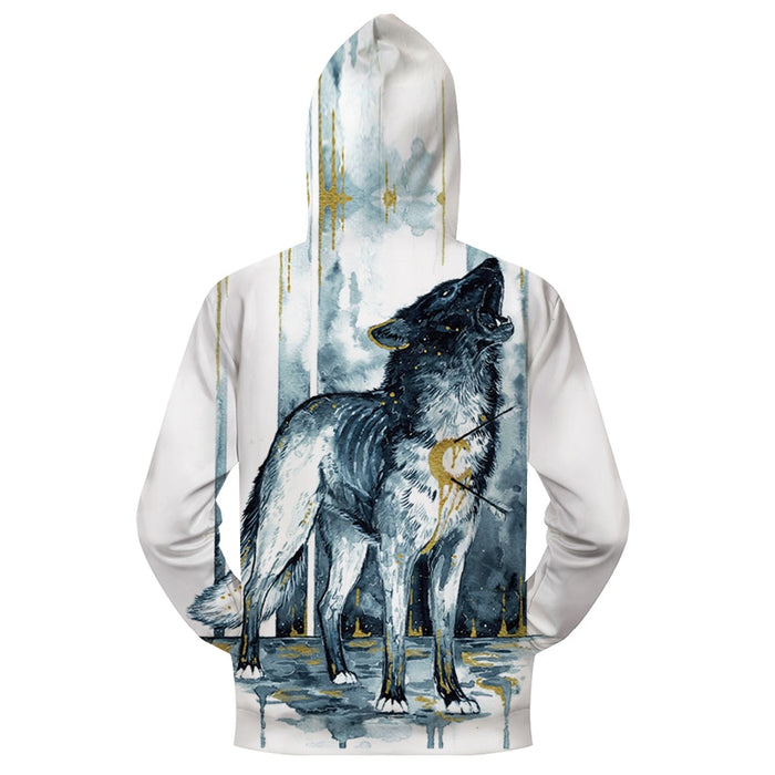 Howling Wolf Zip-up Hoodie