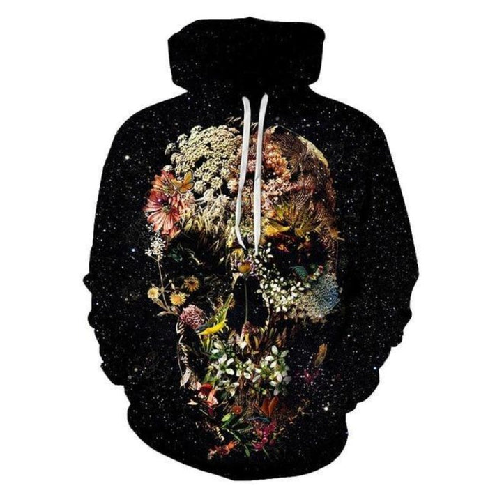 Flowers & Skull Hoodie