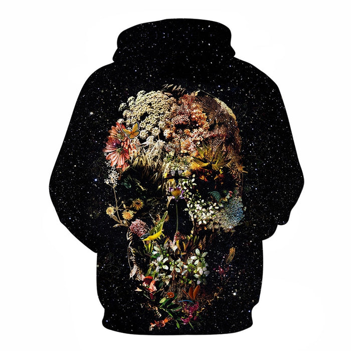 Flowers & Skull Hoodie
