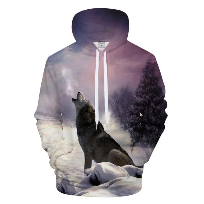 Winter Wolf Sunset Hoodie