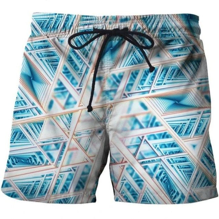 Interlaced Blue Lines Shorts