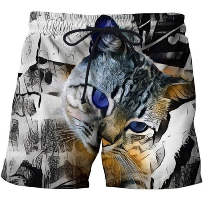 Blue Eyed Kitty Cat Shorts