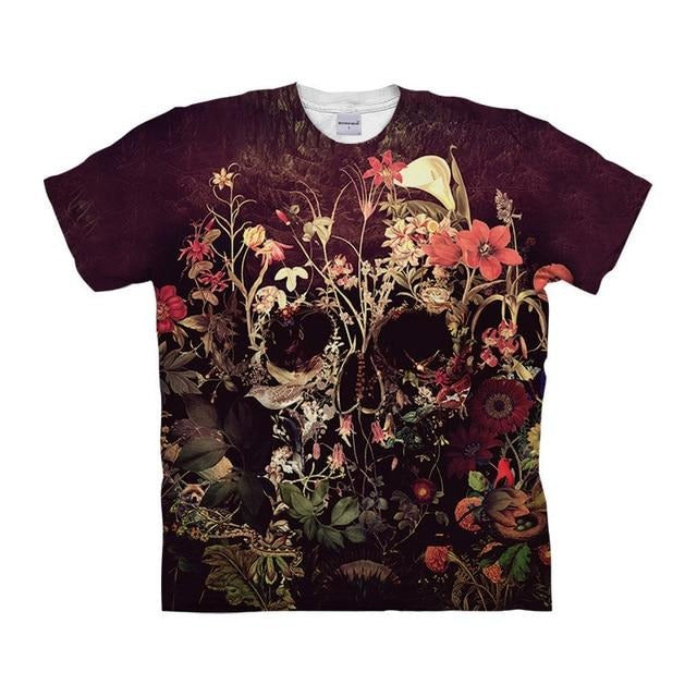 Flowers & Skull T-Shirt