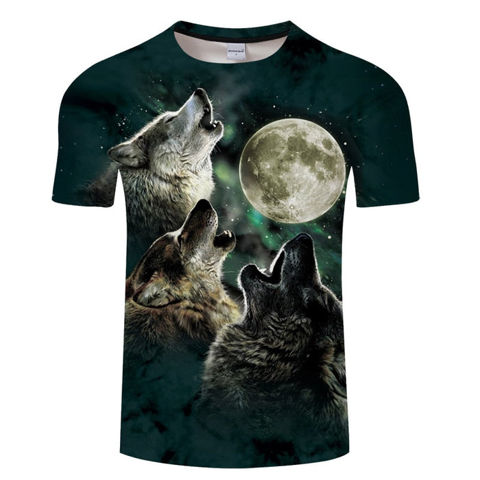 Three Wolves Howling Moon T-Shirt