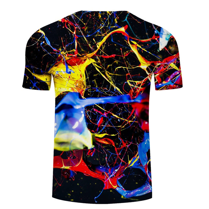 Colorful 3D Paint Splatter T-Shirt
