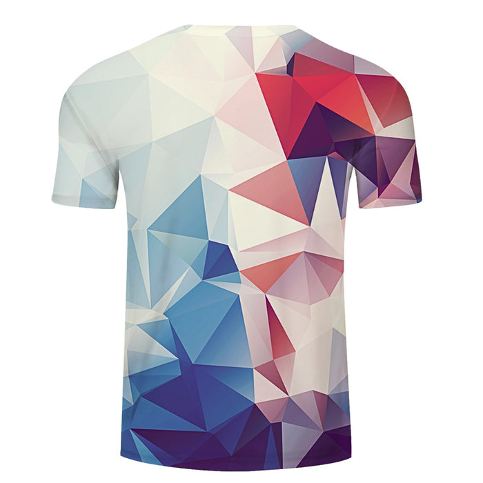 Blue Geometric Triangle T-Shirt