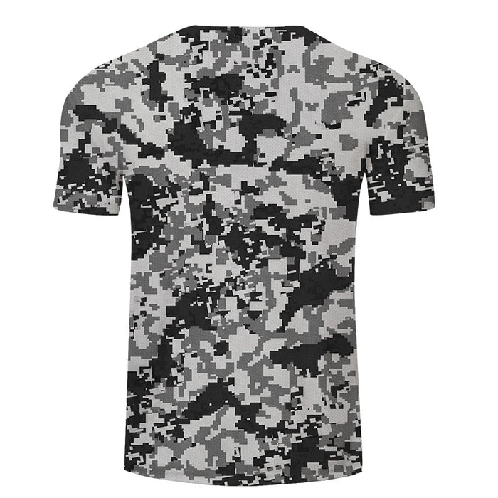 Grey Pixelated Camo T-Shirt