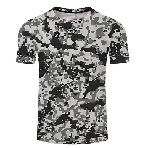 Grey Pixelated Camo T-Shirt