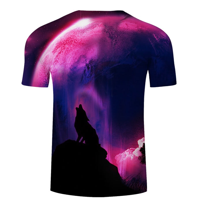 Howling Pink Moon Wolf T-Shirt