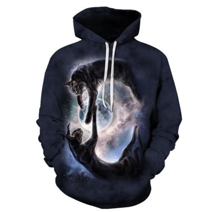 Two Cats Reaching Out Hoodie