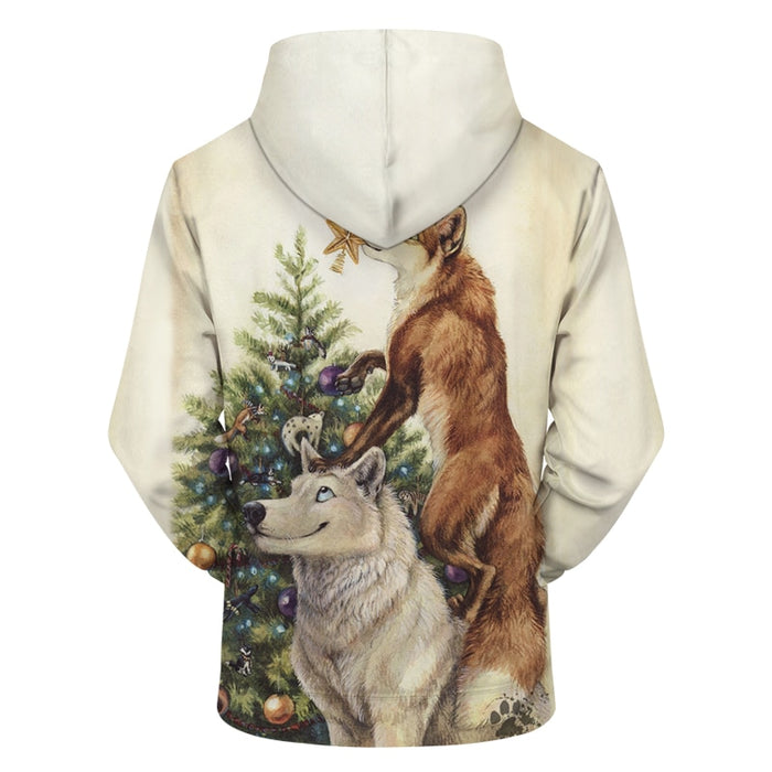 Christmas Wolf & Fox Hoodie