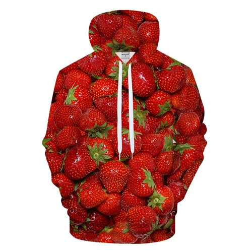 Strawberry Print Hoodie