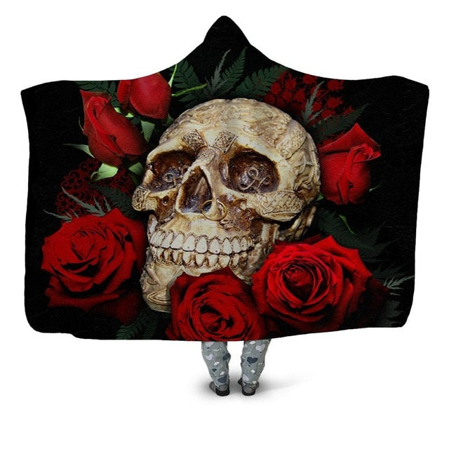 Flowers Of Death Skull Blanket Hoodie