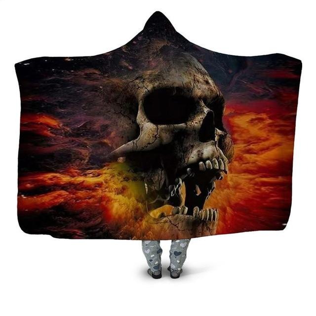 Fire Sky Skull Blanket Hoodie