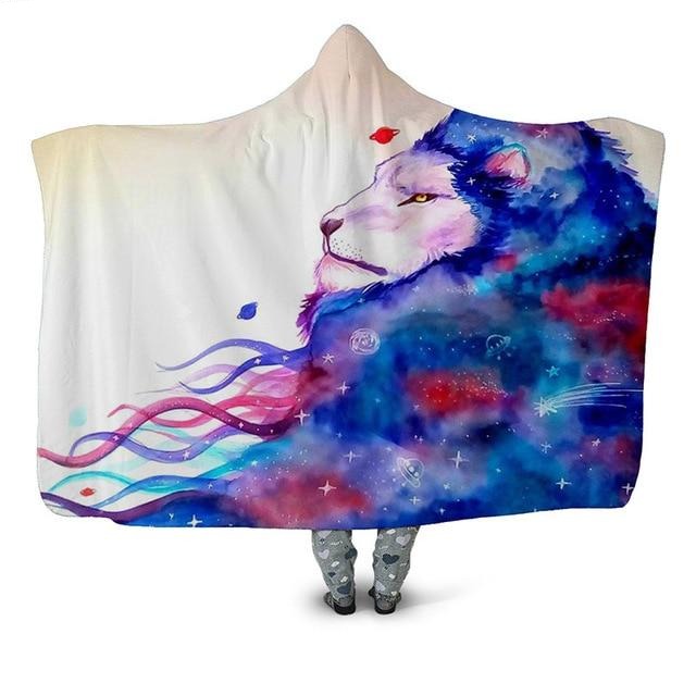 Galaxy Lion Mane Blanket Hoodie