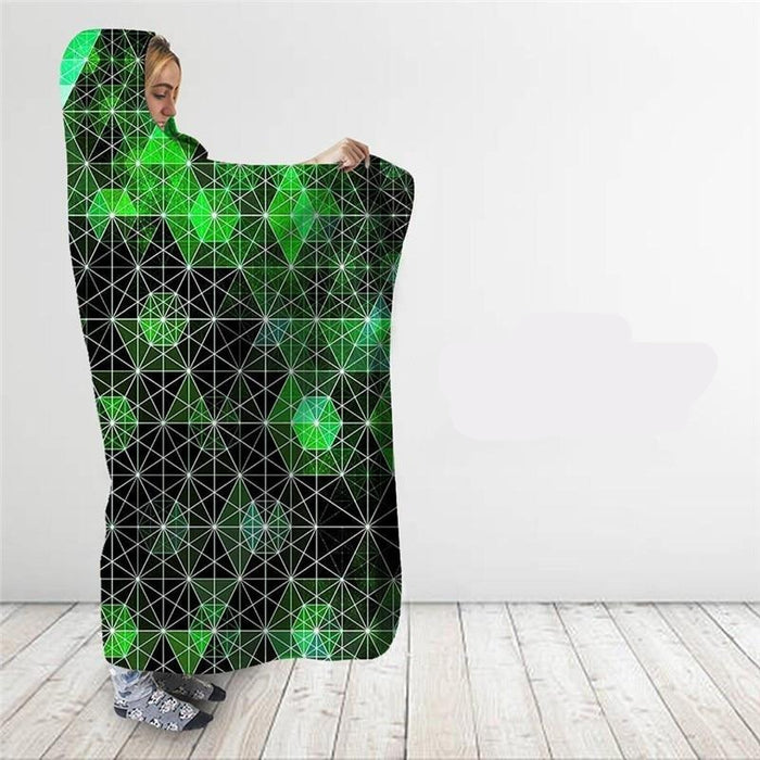 Green Matrix Connection Blanket Hoodie
