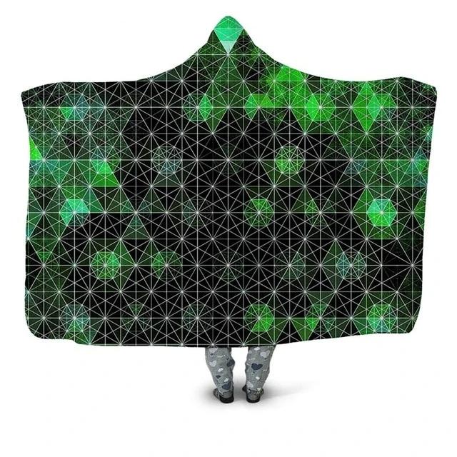 Green Matrix Connection Blanket Hoodie