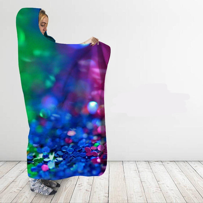 Rainbow Glitter Confetti Blanket Hoodie