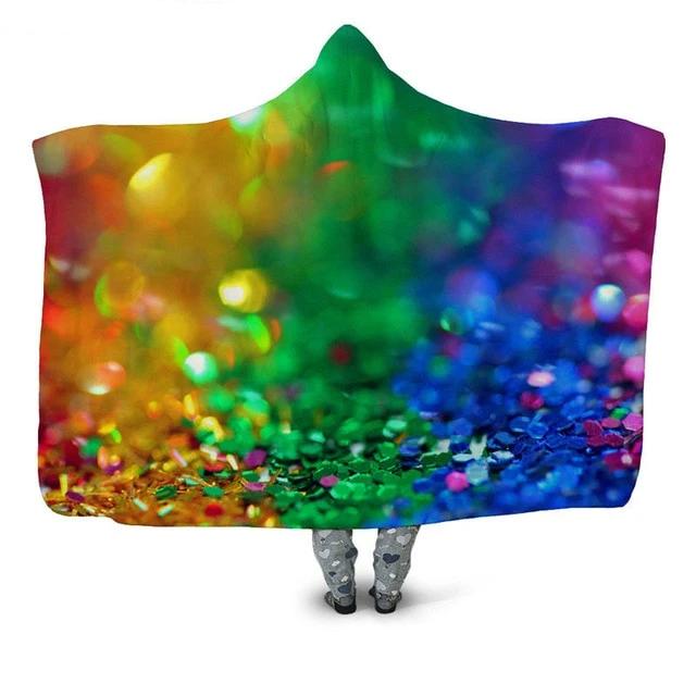 Rainbow Glitter Confetti Blanket Hoodie