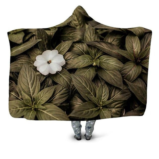 Flowers & Leaves Blanket Hoodie