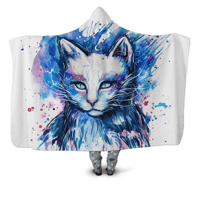 Colorful Cat Blanket Hoodie