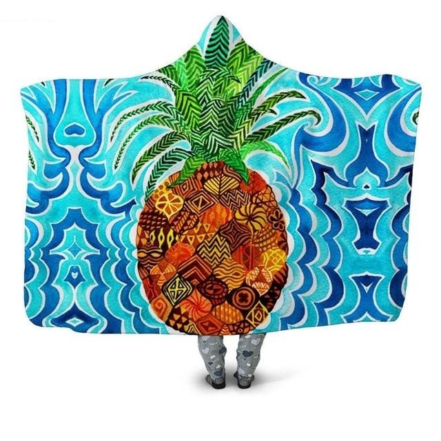 Pineapple Print Blanket Hoodie