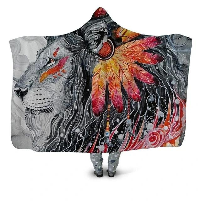 Lion & Feather Blanket Hoodie