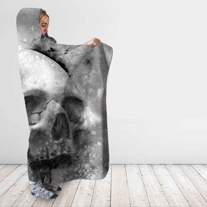 Grey Skull Blanket Hoodie