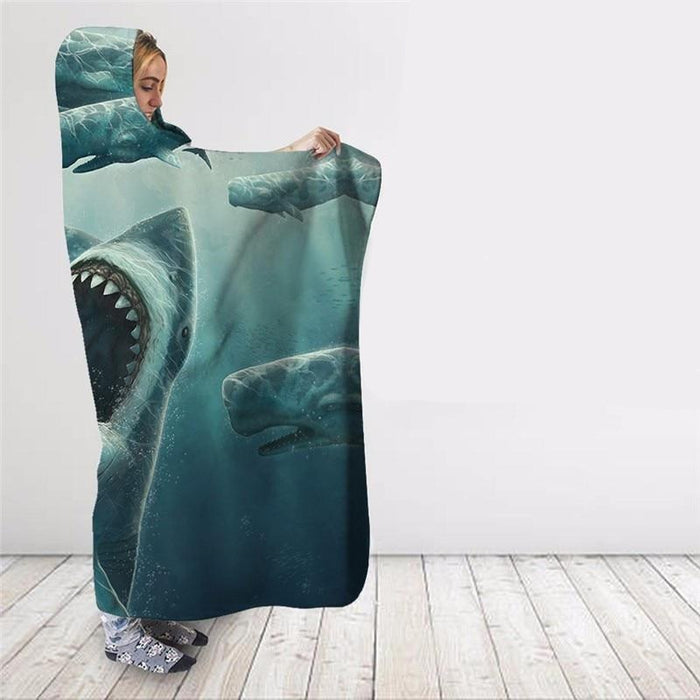 Hungry Shark Blanket Hoodie
